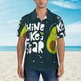 thumbnail image 4 of Daiia Avocado in Space1 Hawaiian Shirt for Men Gentle Cotton Regular Short Sleeve Casual-3X-Large, 4 of 9