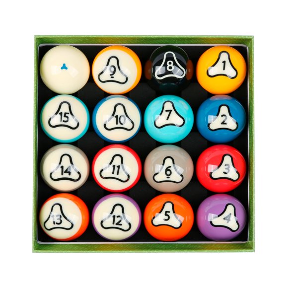 ASKA Grade A Boston Tri-Shield 2.25" Billiard Ball Set - 16 Regulation Size Pool Balls with Blue Target Cue Ball