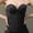 Black, variant on Women's Corset Top Strapless Hook Front Lace Floral Waist Shaper 32A