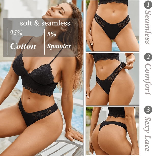 4 Pcs String en Coton pour Femmes Lingerie Sexy Culottes en Dentelle  Strings Femme sous-Vtements Sexy Culottes sous-Vtements Lingerie en  Dentelle S-TG - Walmart.ca