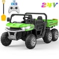 thumbnail image 1 of 24 Volt 2 Seater Ride on Toys, 4WD 6 Wheels Electric Ride on UTV Cars for Big Kids, Ride on Dump Truck with Battery Display, Bluetooth, USB, Remote Control, 1 of 8