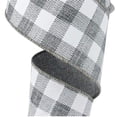 thumbnail image 2 of Plaid Check Grey, White, 2.5" Wired Edge Ribbon - 10 YardsRG0180010, 2 of 2