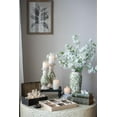 thumbnail image 6 of A&B Home White Ceramic Pillar Candleholder with Green Floral Motif 4.7" x 4.7" x 10", 6 of 6