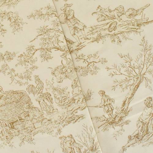 Pearl Beige/Tan Toile Jacquard Home Decorating Fabric, Fabric By the
