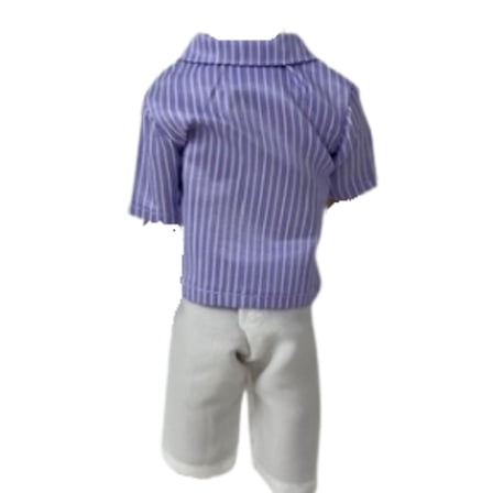 Doll Clothes Superstore Handmade Lavender Stripe Shirt with White Shorts for Ken and GI Joe Dolls