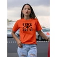 thumbnail image 2 of Trick Or Treat Halloween Quote. T-Shirt Women -Image by Shutterstock, Female Medium, 2 of 4