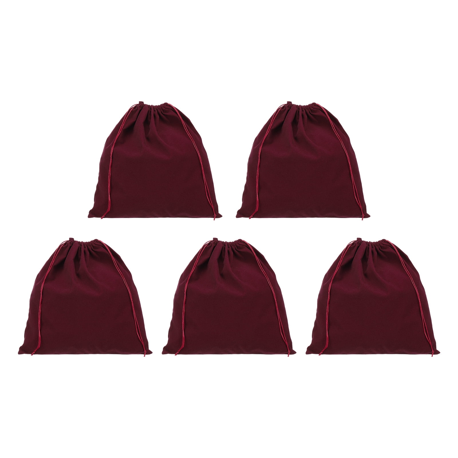 Uxcell 14x14 Large Velvet Bags With Drawstrings Hair Dryer Bag Treat Bag Dust Bag Hotel Storage Bag Burgundy 5 Pack
