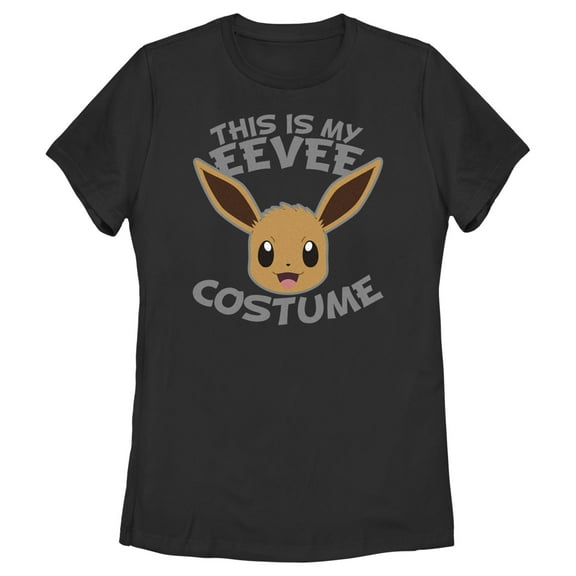 Women's Pokemon Halloween This is my Eevee Costume Graphic Tee Black Small
