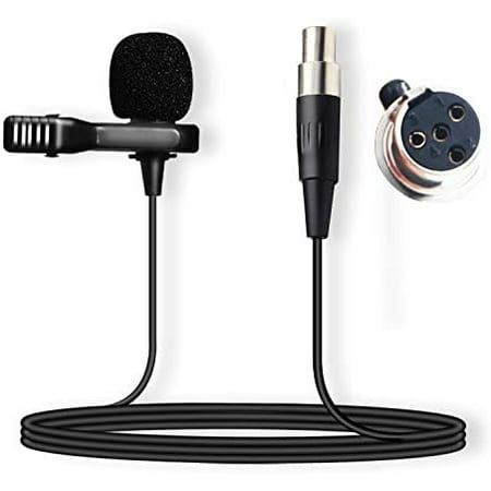 LVM5 Omni-Directional Lavalier Microphone 4-pin XLR Output Compatible with Shure Wireless Microphone Belt Pack Transmitter T1, ULX1, UR1, PG1, PGX1, PGXD1, SLX1, BLX1, BLXD1$$Music