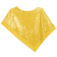 thumbnail image 7 of Fewfanhot Sequin Satin Trim Triangle Poncho Shawl, Sparkly Loose Cape Wrap for Women Evening Themed Party Wedding, 7 of 7