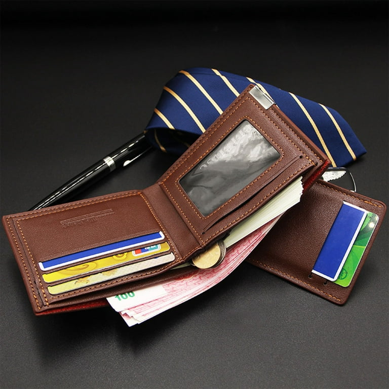 Men's Wallet Leather Bifold Wallet Slim Fashion Credit Card ID Holders  Inserts Coin Purses Gift for Men Business Wallets