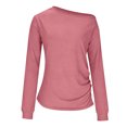 thumbnail image 5 of BLVB Women off the Shoulder Top Long Sleeve Shirts Ruched Tight Fitted Going out Tops Tee Blouse Trendy Outfits, 5 of 6