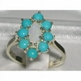 thumbnail image 3 of LBG British Made Solid 14k White Gold Natural Opal & Turquoise Womens Anniversary Ring - 33 size options - Size 10.25, 3 of 6