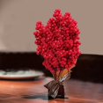 thumbnail image 3 of SZXZYGS 5 Pcs Découpes de Fruits Rouges Artificielles Baie Couronne de Sapin de Noël Rotin Matériel Bricolage Décorations de Noël Dorées, 3 of 3