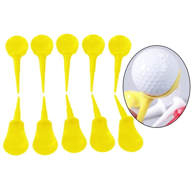 10 UNIDS Durable Amarillo Irrompible Sil de Plástico Forma Tees para golf professional tees para golf Equipo de Entrenamiento de de Práctica para Principiantes DYNWAVEMX camisetas deportivas de golf
