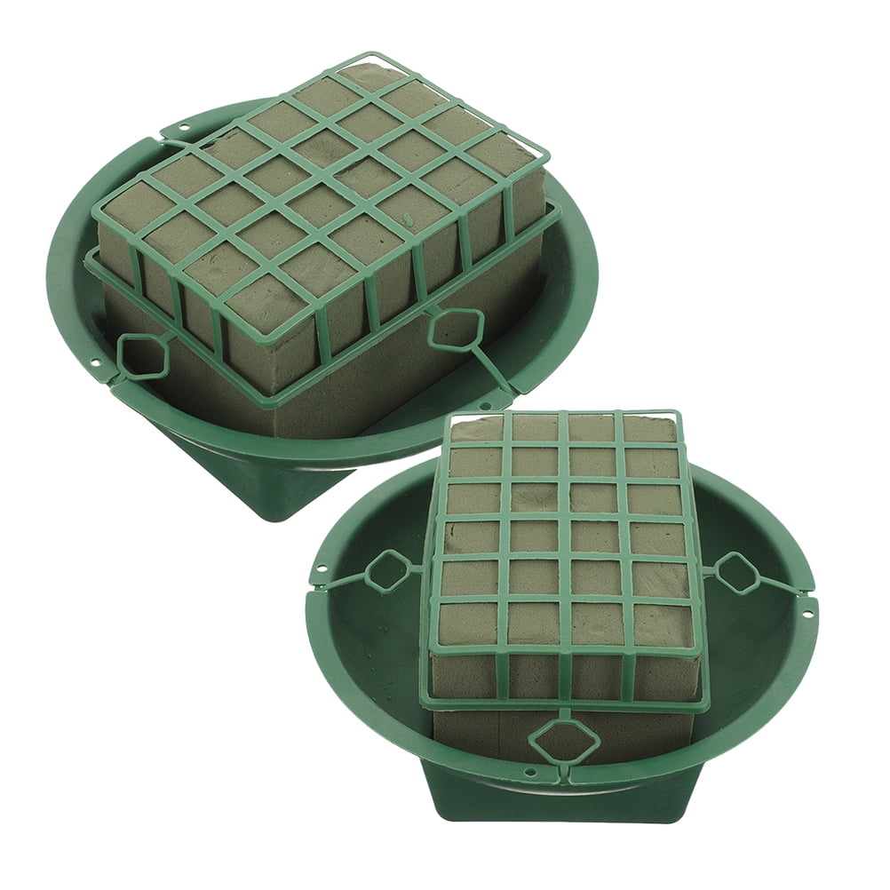 WHAMVOX  2 Pcs Party Flower Arrangement Tool Dried Mud Natural Aisle Flowers Floral Foam Green