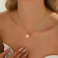 thumbnail image 4 of Collier Pendentif Étoile de Mer Lune Plaqué Or NONAMOIS 18K pour Femmes Collier Ras du Cou Opale Blanche Ronde Collier Perle Fer à Cheval Porte-Bonheur en Acier Inoxydable, 4 of 7