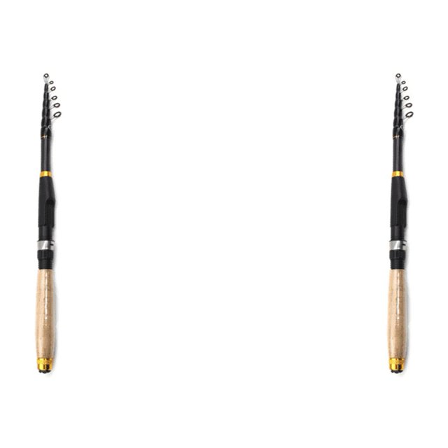 2 cañas de pescar ultracortas telescópicas mini caña giratoria de fibra de carbono (01 m) 2 piezas