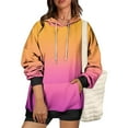 thumbnail image 4 of Juslio Hoodies for Women Ladies Sweatshirts Pullover Outerwear Plus Size Long Sleeve Hot Pink, 4 of 7