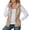 Khaki, variant on Fuzzy Hooded Vest for Women, Zip Up Sleeveless with Drawstring, Casual Layering Fall Outerwear, 1 Piece, S-5XL, Plus Size Friendly