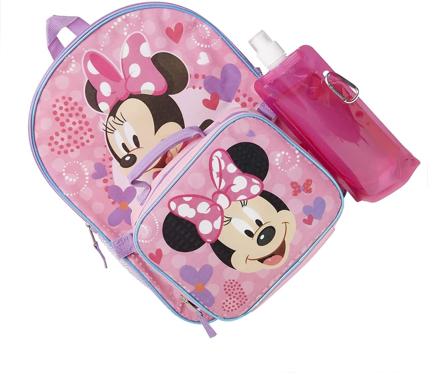 Minnie Mouse Backpack Combo Set - Minnie Mouse Girls 4 Piece Backpack Set - Backpack, Lunch Box, Water Bottle And Carabina Minnie Mouse 4Pc - image 5 of 7