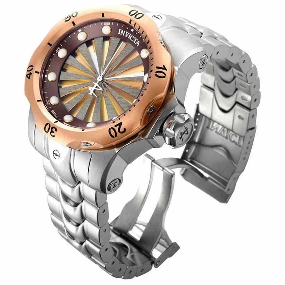 Invicta Men's 14604 Venom Turbine Rose Gold Bezel Steel Bracelet