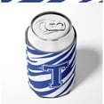 thumbnail image 4 of Letter T Initial Tiger Stripe Blue and White Can or Bottle Hugger, 4 of 5