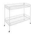 thumbnail image 4 of ToppiJoy Metal Utility Cart with Wheels, 2-Tier Rolling Carts with Storage, Standing Storage Shelf Units, Metal Plant Stand, Moving Garden Cart for Indoor Outdoor Use (White, 2-Tier), 4 of 18