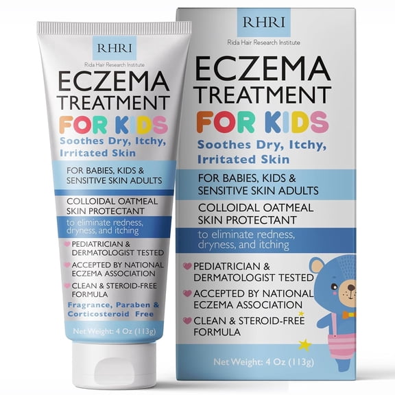 Eczema Treatment for Kids | Eczema Cream with Colloidal Oatmeal | Kids Skin Care for Dry, Itchy, Red & Irritated Skin with Soothing Hydration | Steroid Free Sensitive Skin Moisturizer 6.14 oz