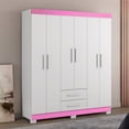 thumbnail image 4 of Ropero Closet 6 Puertas y 2 Cajones NT5130 Blanco/Rosa, 4 of 9