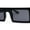 All Black, variant on Womens Trendy Flat Top Mod Square Rectangle Plastic Sunglasses Black Blue