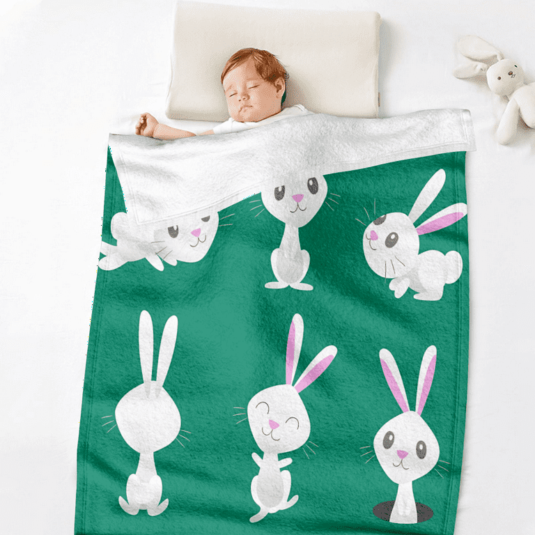 Easter Decorations Bunny Throws Blanket With Pillow Case For