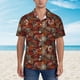 thumbnail image 2 of Balery Coffee Stamp Camisas hawaianas de manga corta para hombre, camisas playeras de corte holgado, camisas de vacaciones con botones,XX-Large, 2 of 7