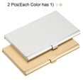 thumbnail image 3 of Professional Business Card Holder Aluminum Slim Pocket Credit Card Case, Gold, Silver 2 Pack, 3 of 6
