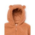 thumbnail image 2 of Wonder Nation Baby Teddy Fleece Pram with Hood, Size 0M- 9M, 2 of 3