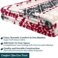 thumbnail image 2 of Couverture Jetée de Noël / Couverture en Molleton Rouge pour les Fêtes de Noël / Douce, Pelucheuse, Chaude pour l'Hiver, Jeté de Chalet, 50x60 (Flocons de Neige Rouges), 2 of 6