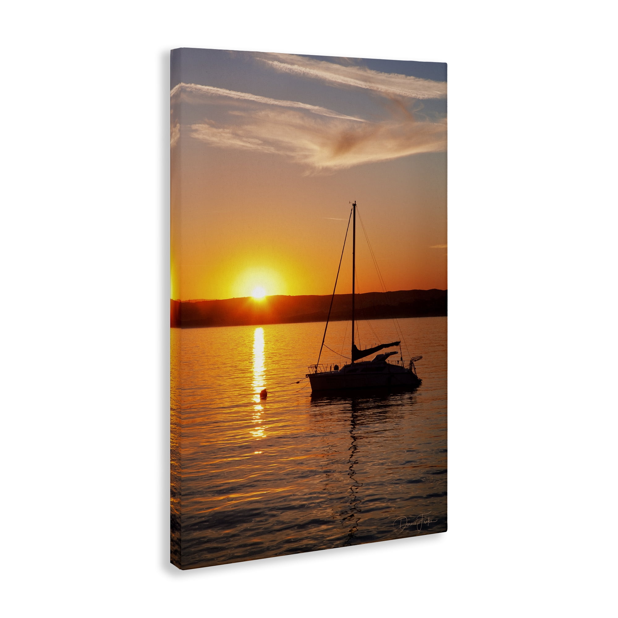 Stupell Industries Boat Ride at Sunset Landscape Photography Gallery Wrapped Canvas Art Print Wall Art, 30 x 45