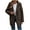 Brown, variant on Women's Mid-Length Faux Fur Teddy Coat - Plush Fleece Open Front Lapel Overcoat, Warm Ethical Luxury Winter Cardigan with Side Pockets