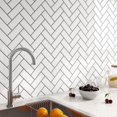 thumbnail image 1 of FunStick White Herringbone Peel and Stick Backsplash for Kitchen 12"x12" Peel and Stick Tile Stickers Self Adhesive Stick on Backsplash Wall Tiles for Kitchen Bathroom Shower RV Waterproof 5 Sheets, 1 of 7
