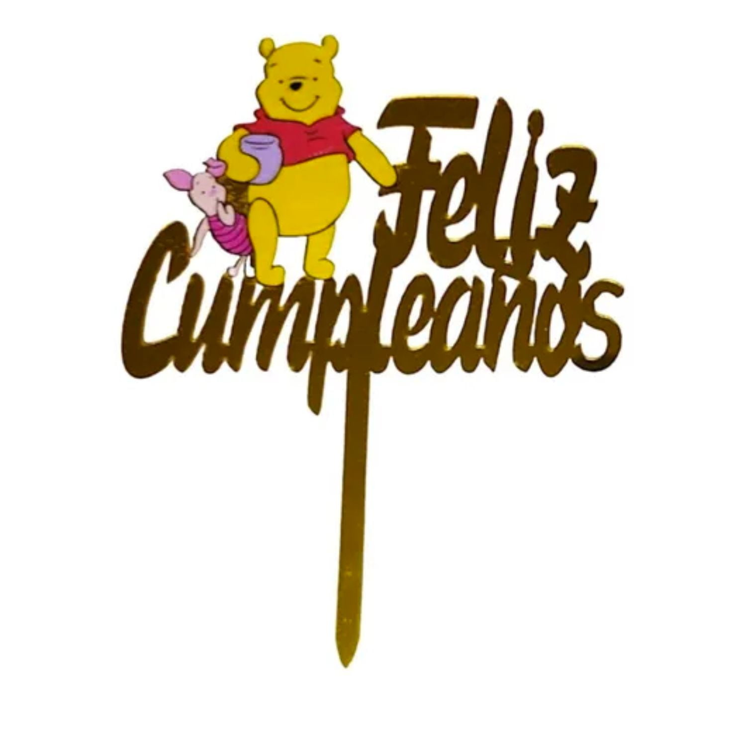 Cake Topper Feliz Cumpleaños Winnie Pooh