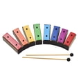 thumbnail image 3 of Resonator 8-note Xylophone Colorful Glockenspiel Removable Rainbow Color Metal Plates Resonator Bells with Plastic Mallets Green Case Percussion Instrument Musical Toy Gift for, 3 of 7