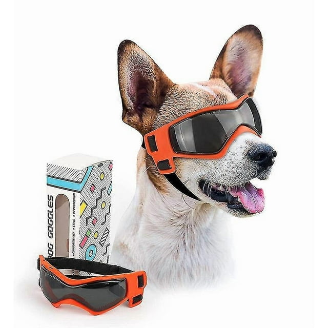(Red)Dog Goggles Small Breed, Easy Wear,Adjustable Uv/Wind/Dust/Fog Protection