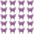 thumbnail image 1 of 20 piezas de adornos navideños con mariposas brillantes, adornos colgantes para árbol de Navidad con mariposas brillantes en 3D, decoración de mariposas artificiales huecas con clips y tallos para cor, 1 of 7