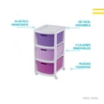 thumbnail image 4 of Torre 3 Niveles Cajonera Multiusos Organizador Plastico lila 6.49 pulg Pido Todo CJN1-3GVT, 4 of 6