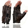 thumbnail image 5 of Milwaukee Leather MG7561 Men's Premium Brown Leather Gel Padded Palm Fingerless Motorcycle Hand Gloves 5X-Large, 5 of 6