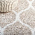 thumbnail image 4 of SAFAVIEH Tahoe Thelma Quatrefoil Shag Runner, 2' x 9', Beige/White, 4 of 8