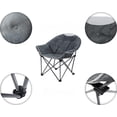 thumbnail image 5 of Suntime Oversized Padded Moon Round Saucer Sofa Chair, Portable Folding Camping Chair, with Carry Bag - Gray, 5 of 5