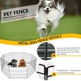 thumbnail image 2 of FDW 24 inch Dog Pen Playpen Puppy Pet Playpen 8 Panel Metal Portable Folding Animal Dog Fence,Black, 2 of 7