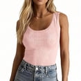 thumbnail image 2 of Lumtrix Tank Tops for Women 2026 Summer Sleeveless Scoop Neck Ribbed Tops Cute Spring Casual Fitted Basic Cami Shirts Pink 2XL, 2 of 4
