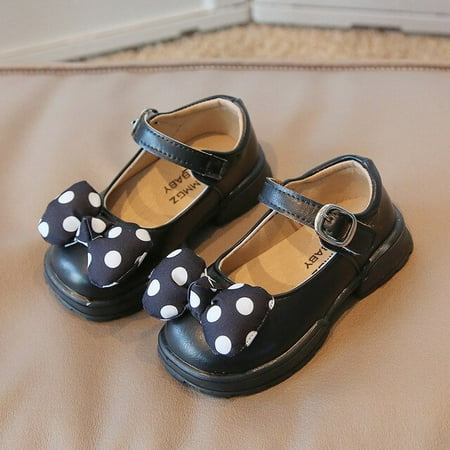 

DancePeanut Autumn Children Girls Elegant Polka Dots Butterfly-Knot Casual Shoes For Kids Girls Princess Flat Shoes Size 21-30